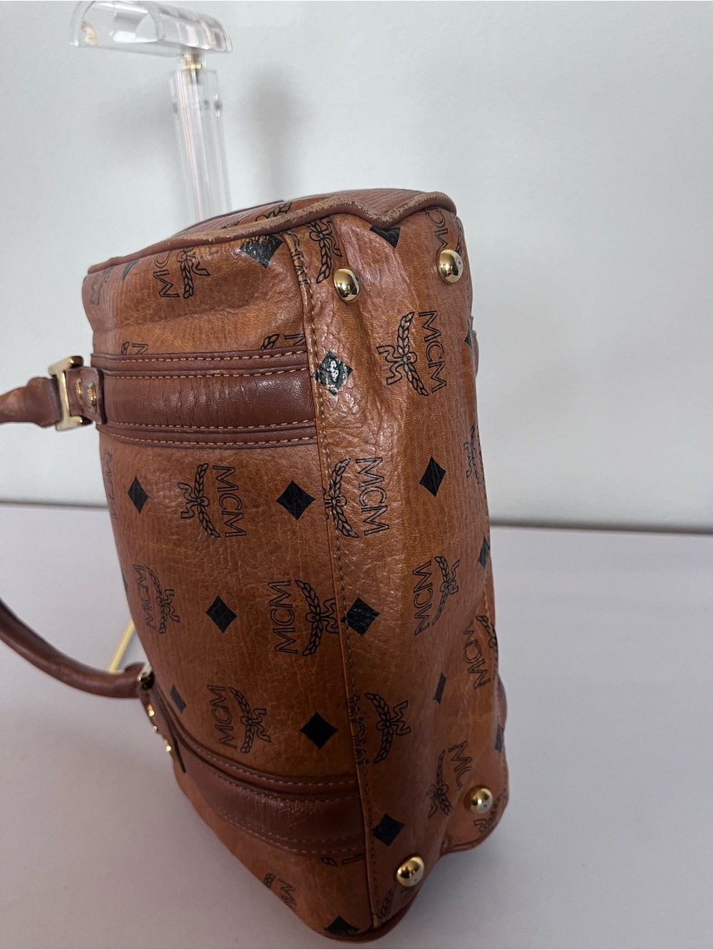 MCM SMALL COGNAC VISETOS BOSTON BAG. - Picture 13 of 13